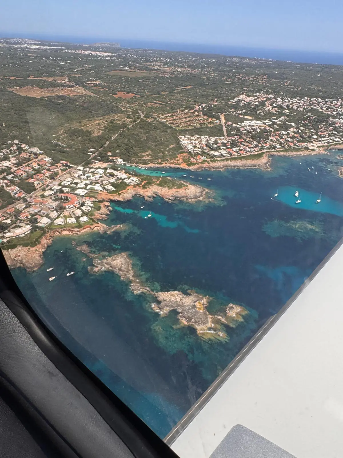 Menorca's southern coastline on final approach