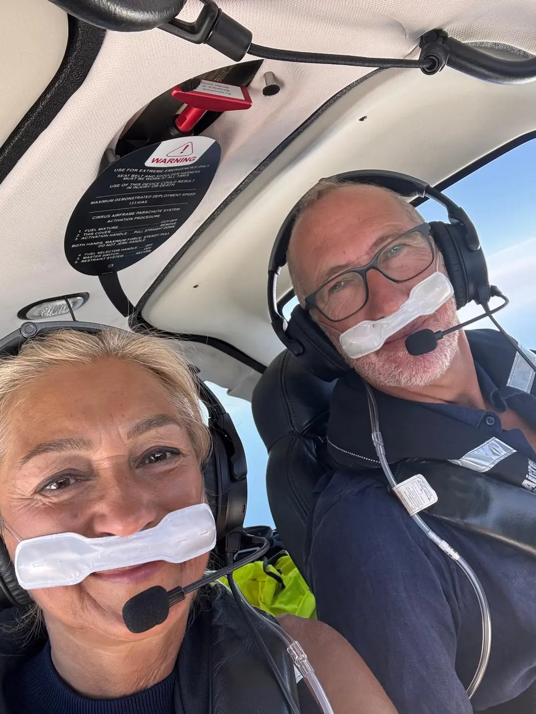 David and Jan using oxygen in the cruise